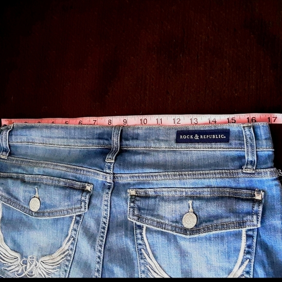 Rock & Republic Jeans Skinny Leg Size 14/32 Flap Pocket Crop NWOT - Picture 10 of 12